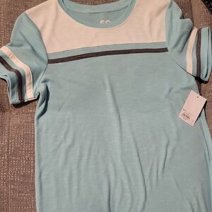GIRLS SO Light Blue and White Mini Dress with Dark Stripe